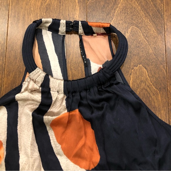 Elie Tahari sleeveless multicolour top with circle neckline. Size XS. - Picture 3 of 7